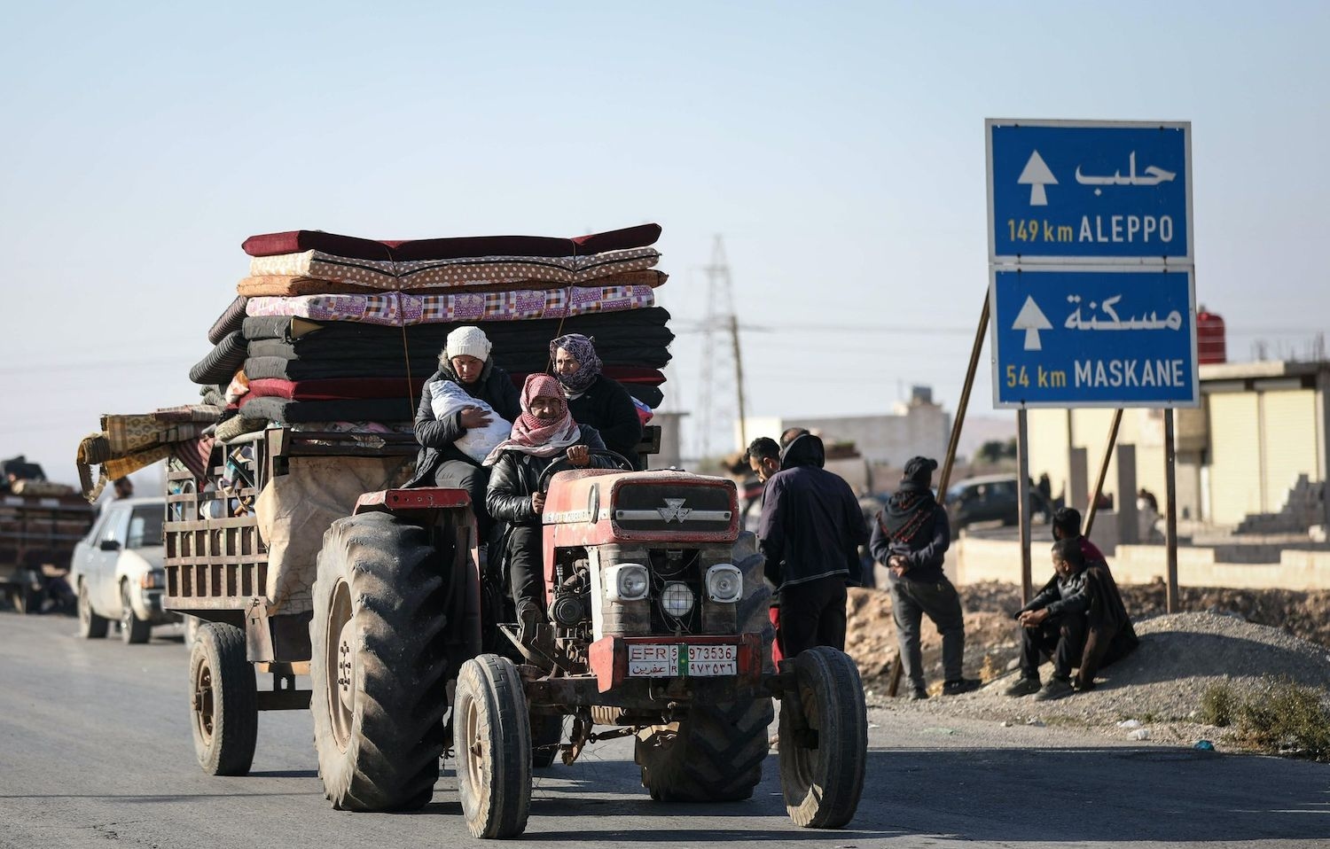 Kurds leaving Aleppo.