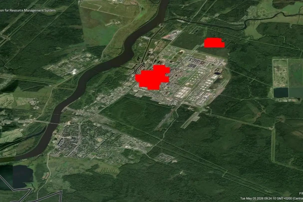 Ukrainian drone strikes spark fire at major Russian refinery in Leningrad Region