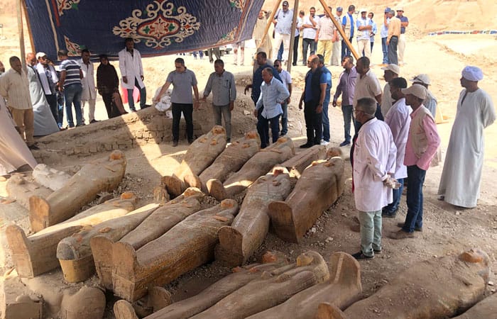 В Египте нашли более 30 гробов времен 22-ой династии фараонов. Им 3000 лет